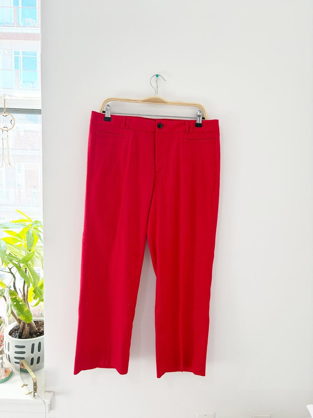 Banana Republic Red Linen Logan Crop Pants Size 10